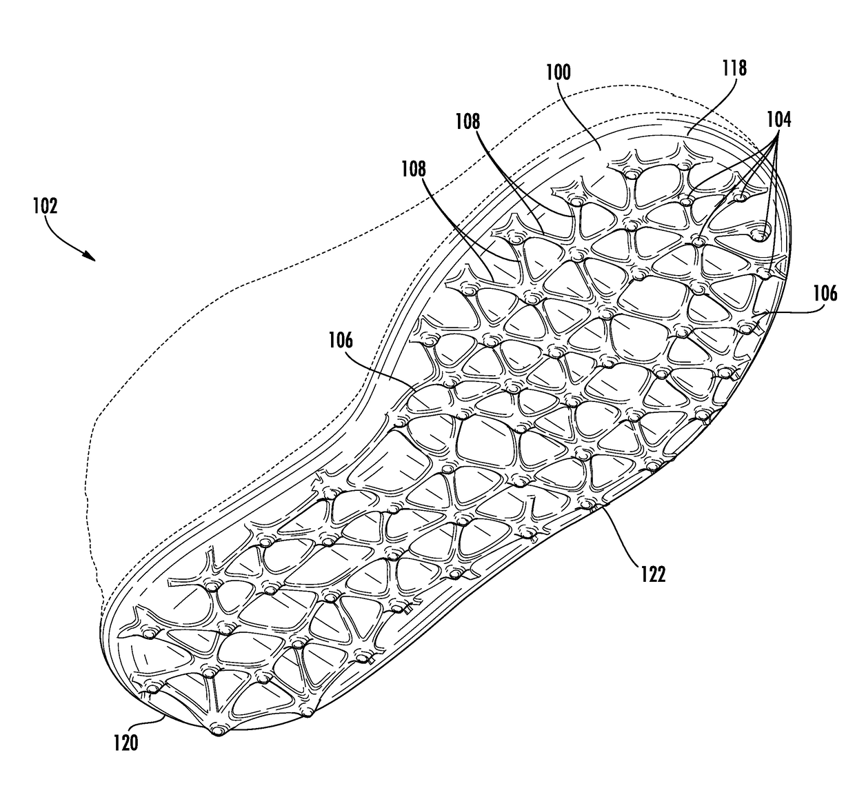 Outer sole for spikeless footwear