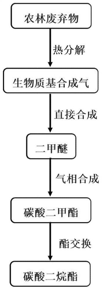 A method for synthesizing dialkyl carbonate from biomass-based synthesis gas