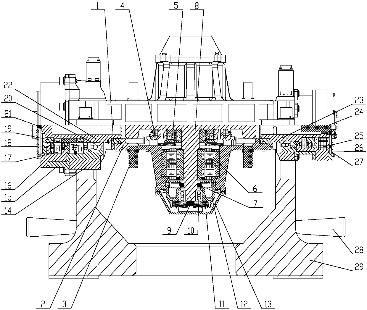 Fully-suspended double-end-supported single-frame control moment gyroscope