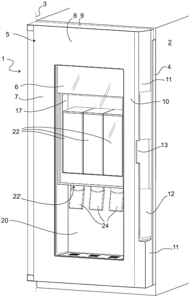 Drink dispenser and refrigeration appliance with drink dispenser