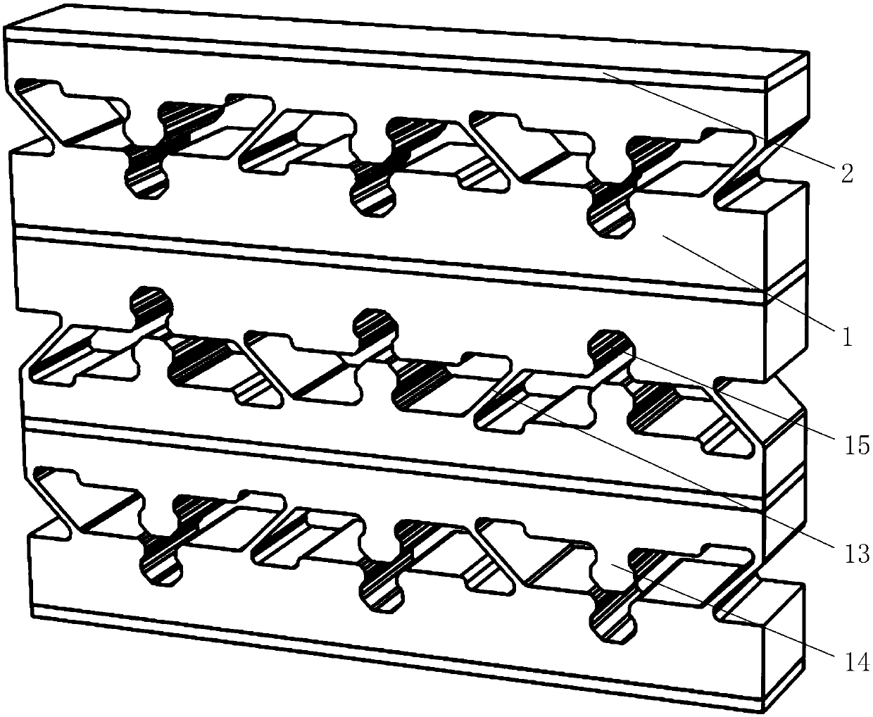 A mechanical energy absorbing metamaterial based on a buckle structure and its manufacturing method