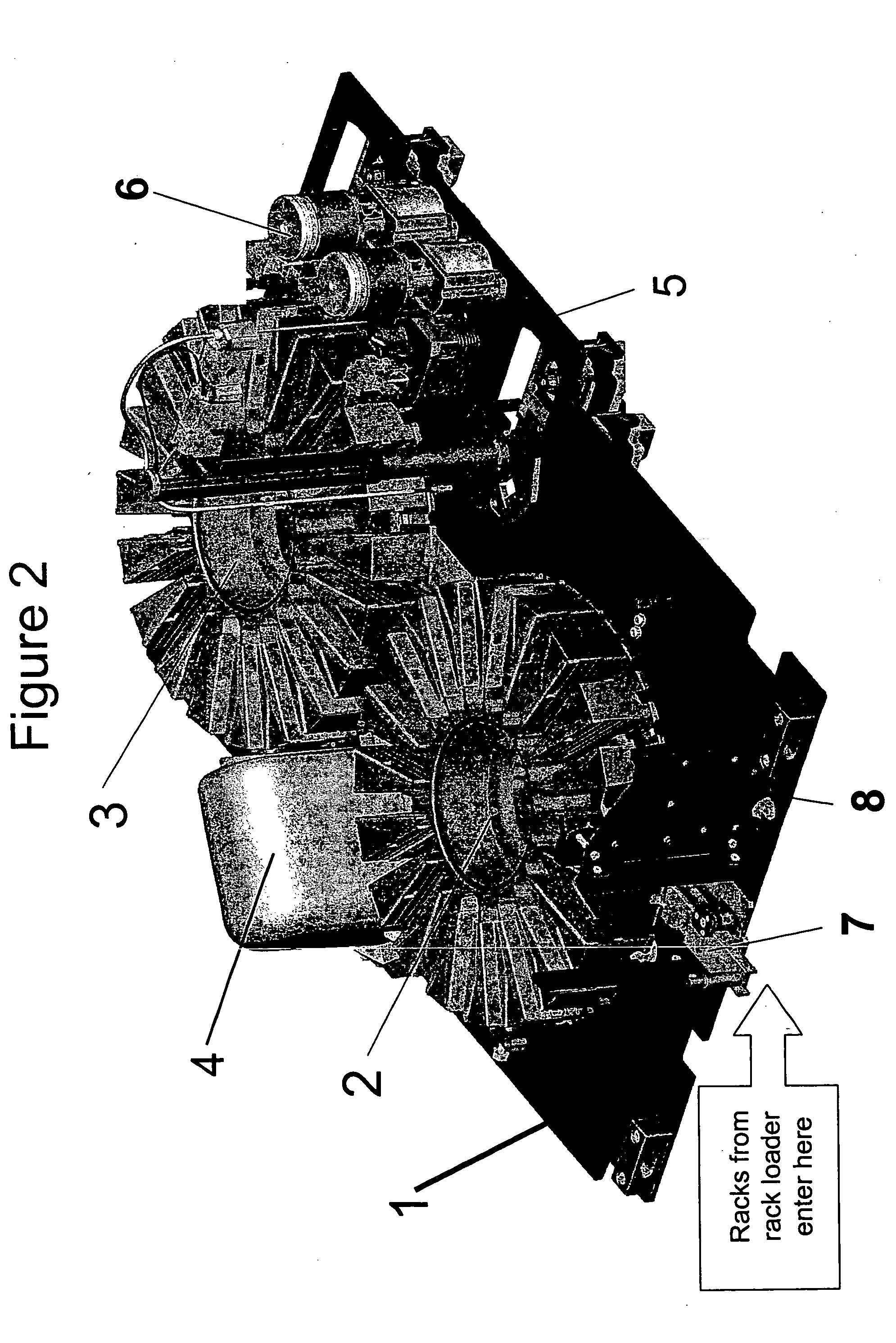 Carousel system for automated chemical or biological analyzers employing linear racks