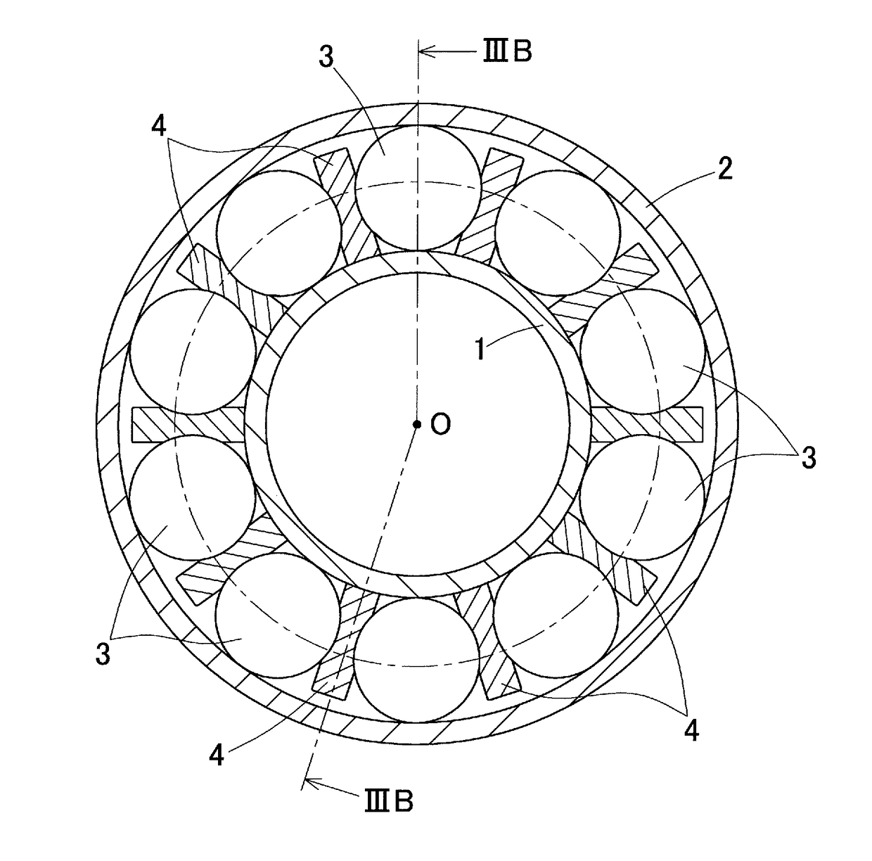 Angular contact ball bearing, and ball screw device using same