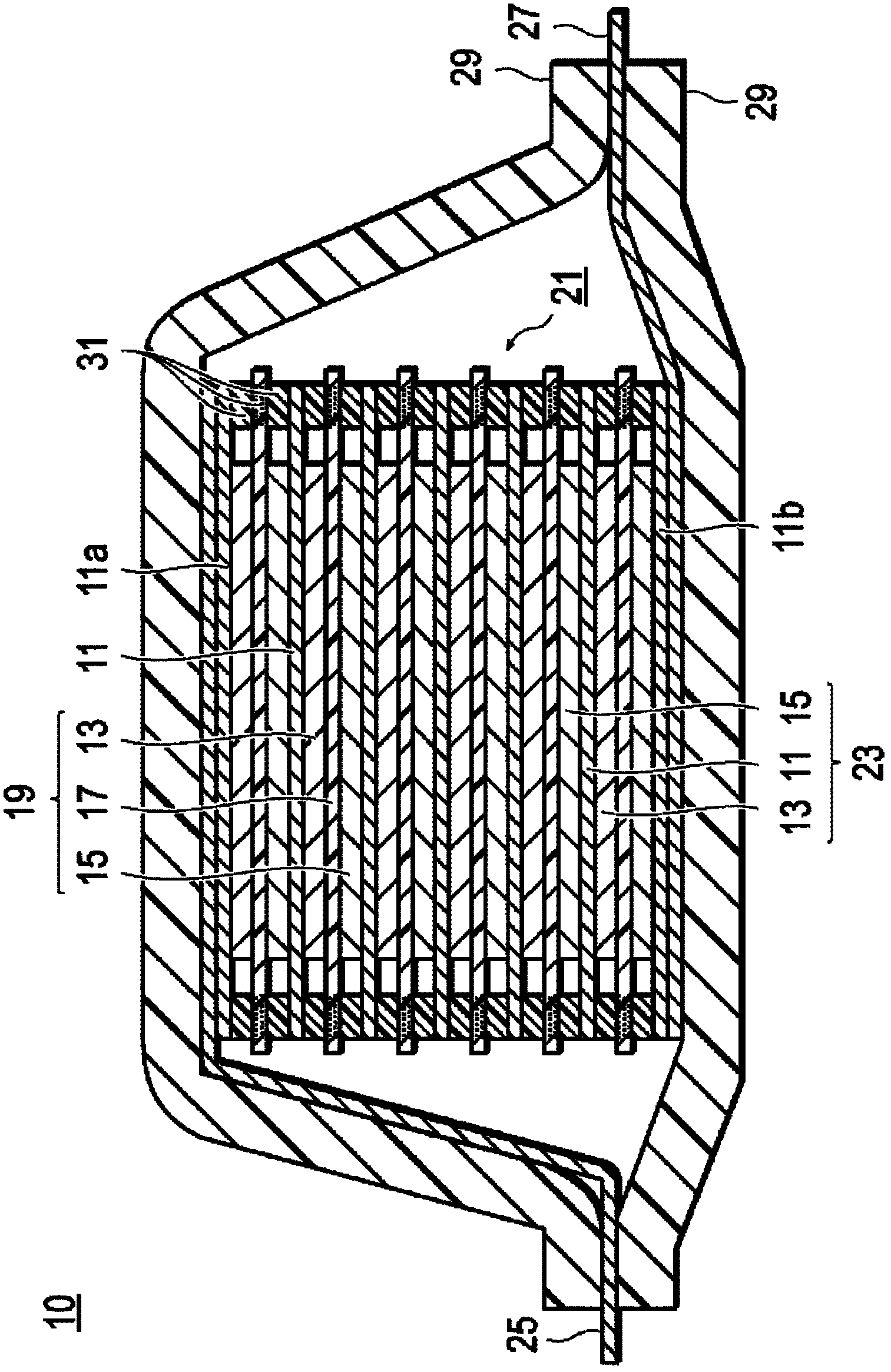 Collector for bipolar lithium ion secondary battery