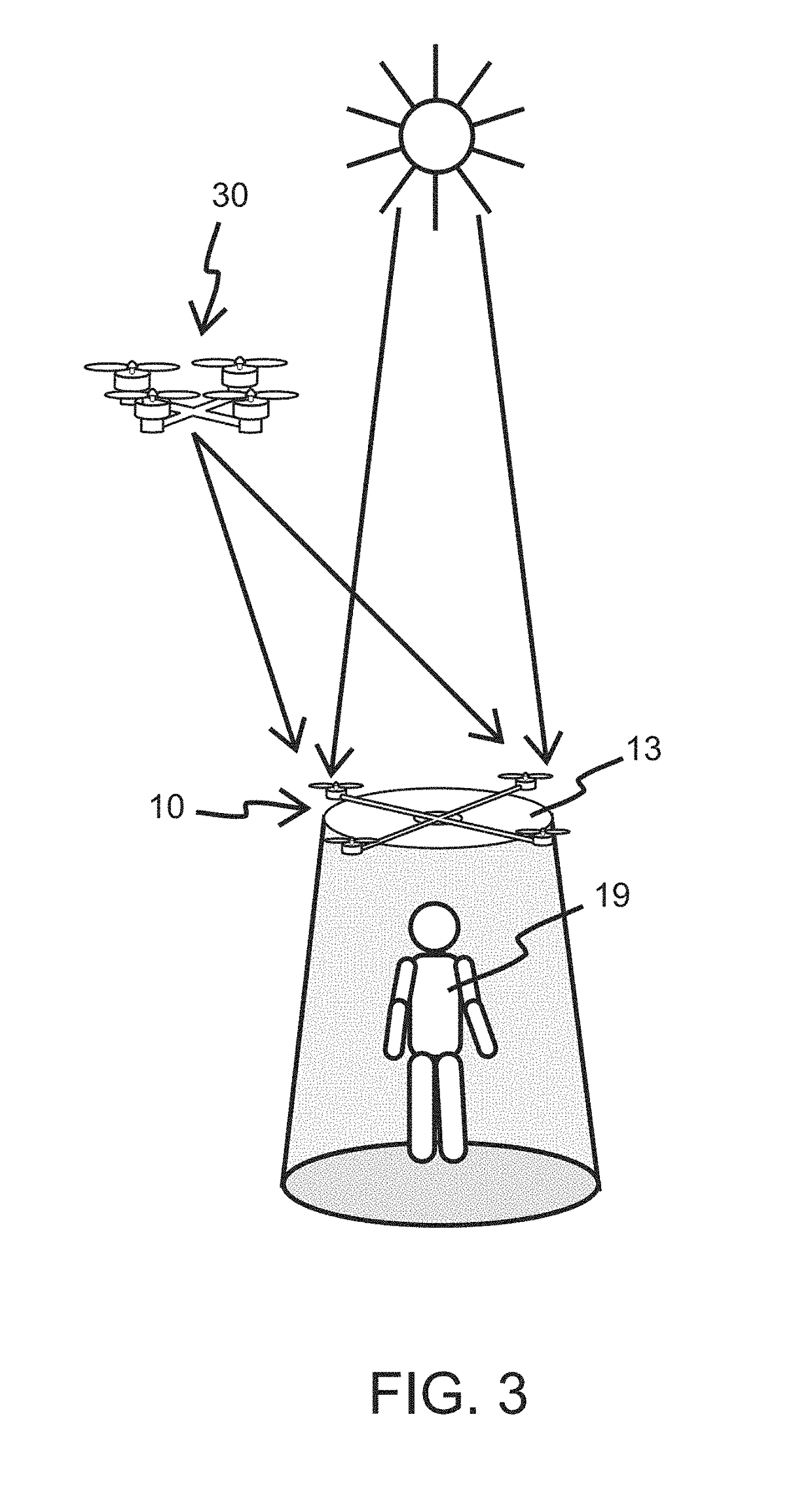 Shadow casting drone