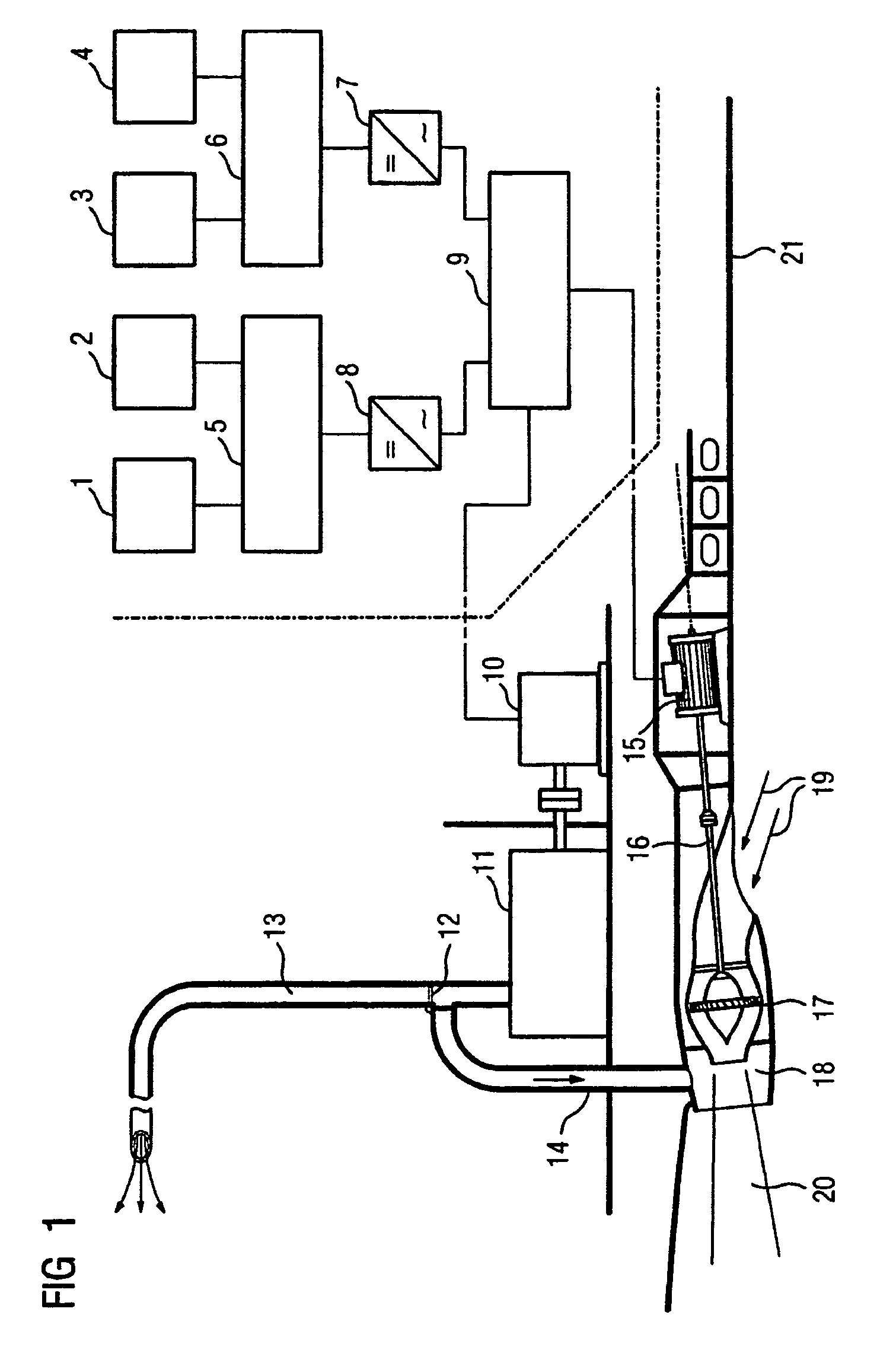 Electric energy supply system for a ship, in particular a navy ship that can be operated with low IR signature