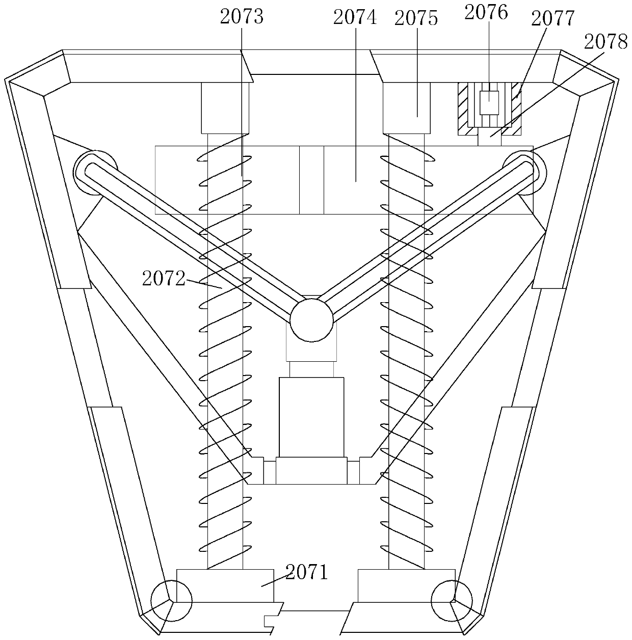 A hydraulic folding and pulling type internal mold device