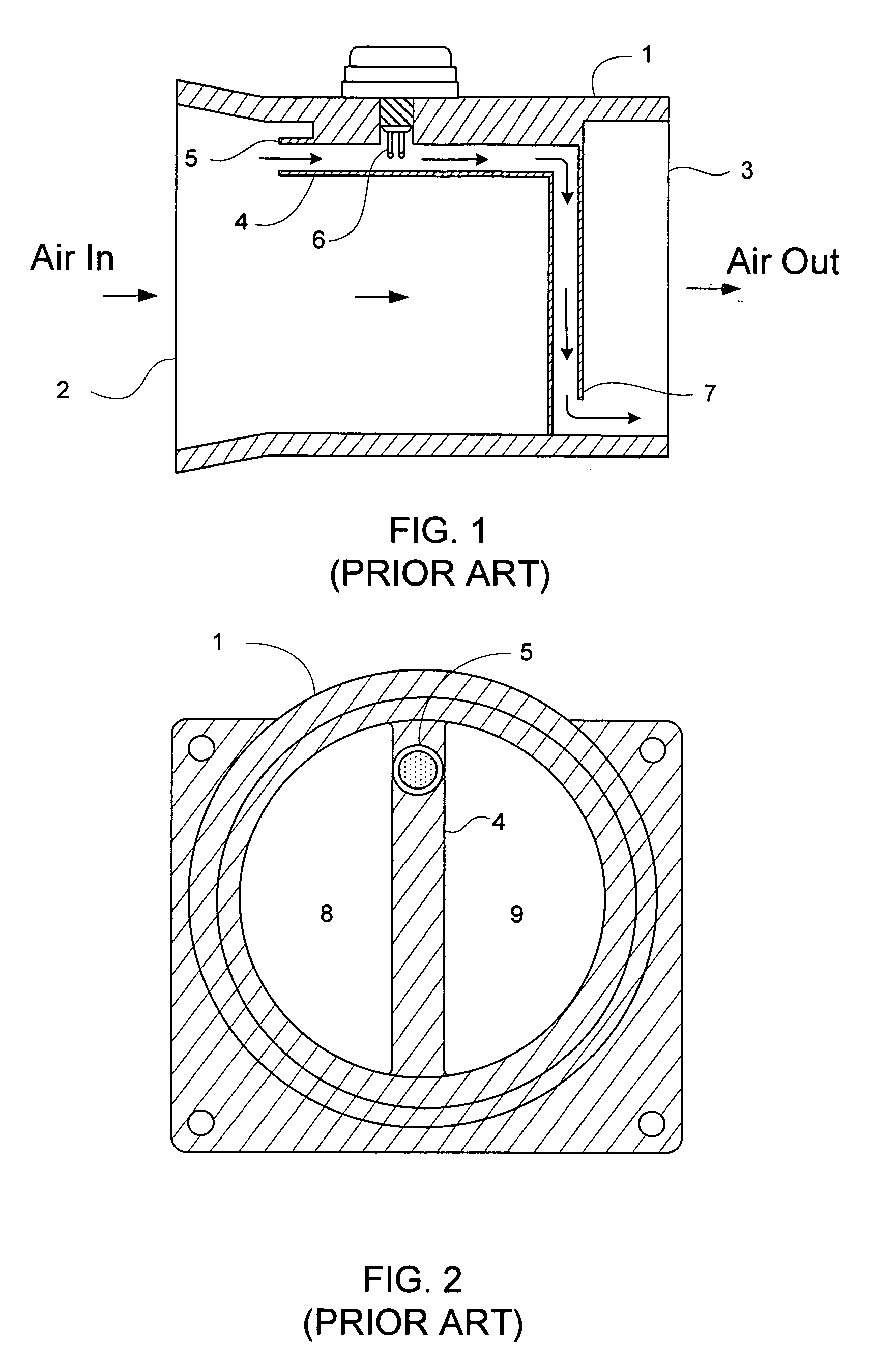 Mass air flow housing for mass air flow sensor