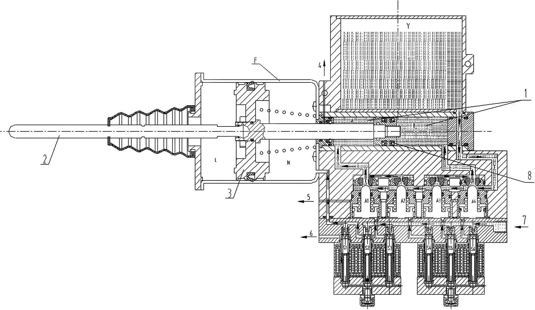 Electric hydraulic servo clutch and corresponding gear box and vehicle