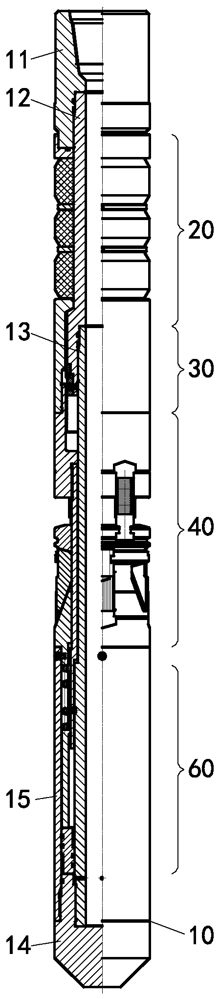 Double-slip hydraulic anchoring sealing device for window sidetrack drilling