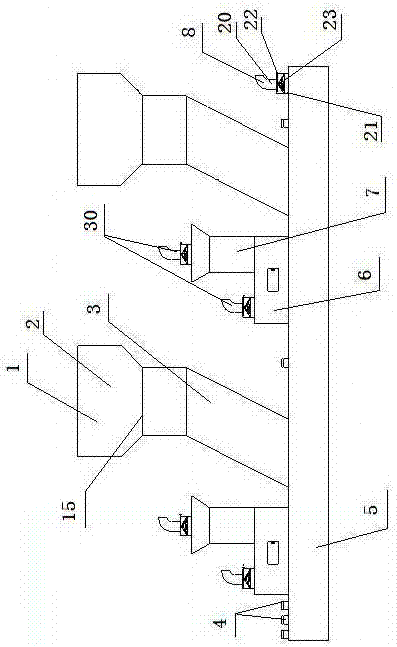 Water mist dust falling and material guide device and dust falling method