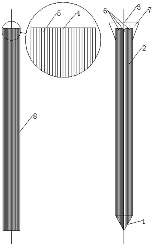 Bamboo gun nail and production method thereof