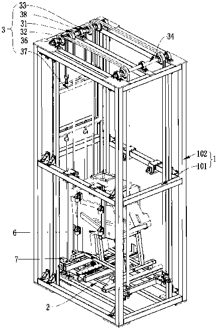 A lifting device that can automatically input and output sanitary ceramic molds