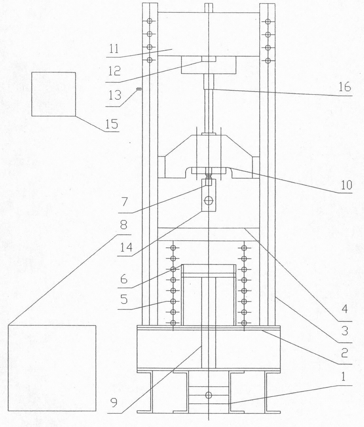 Test device for missile metal brake cone buffer