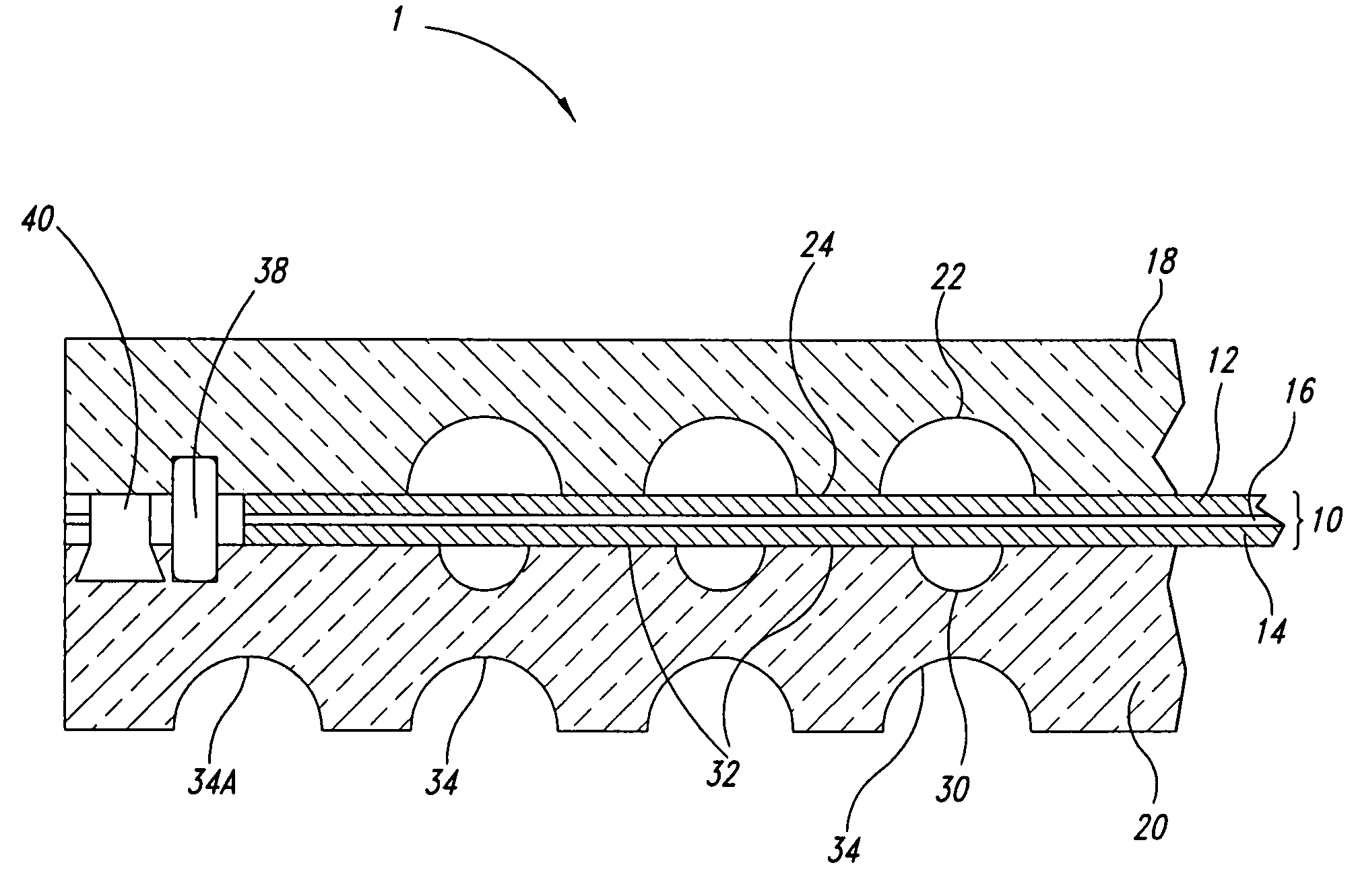 Electrochemical fuel cell stack having a plurality of integrated voltage reversal protection diodes