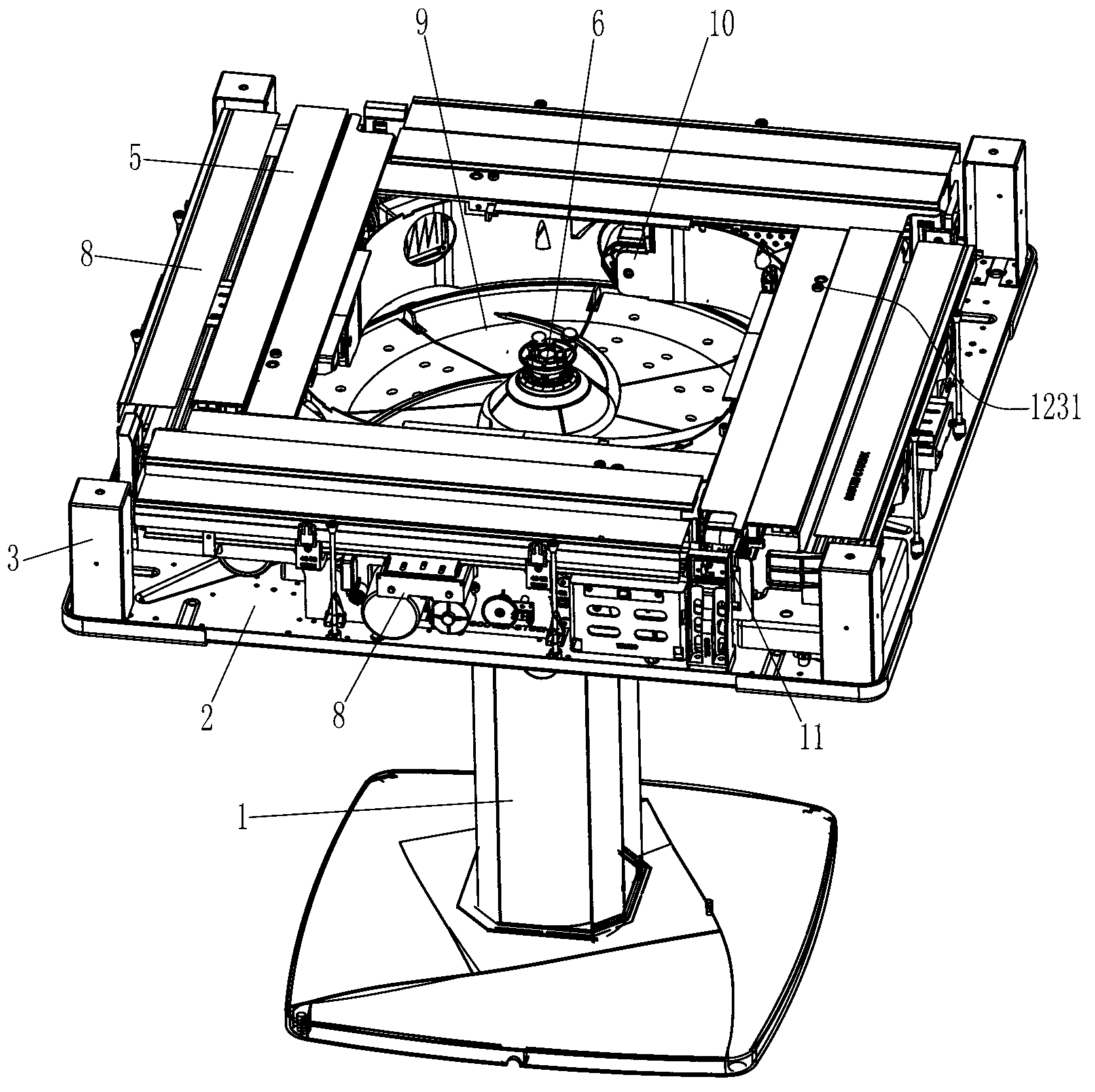 Mahjong machine and card fetching and conveying device thereof