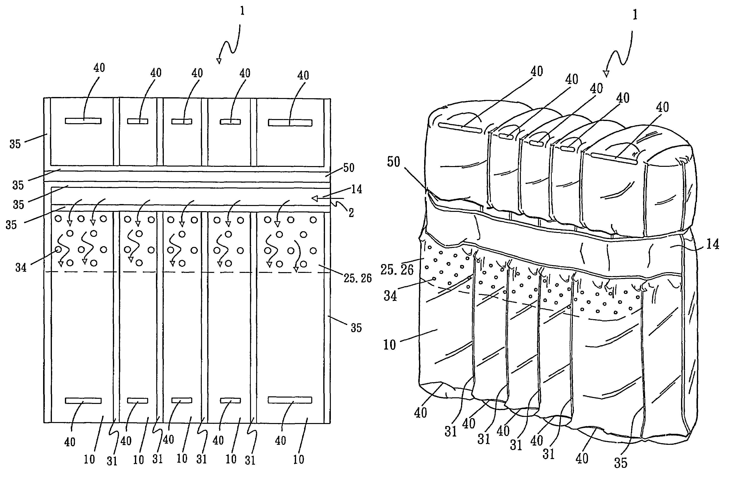 Air packing bag having film-type check valves