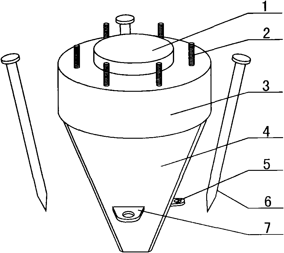 Wire pole base embedded in pit