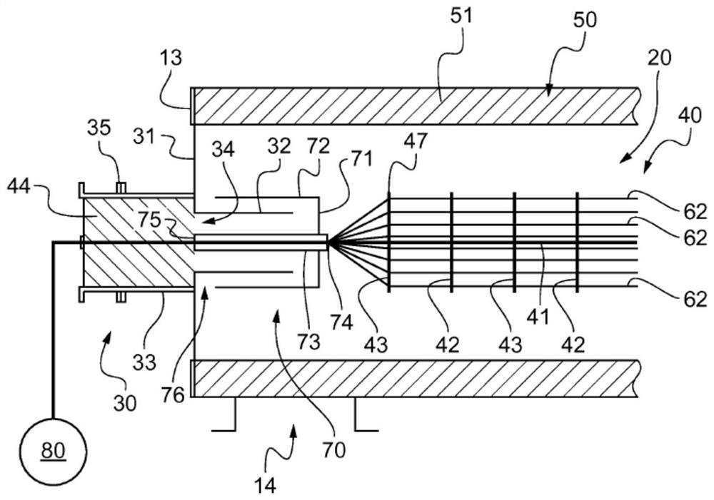 Device for purifying a gaseous medium loaded with particles