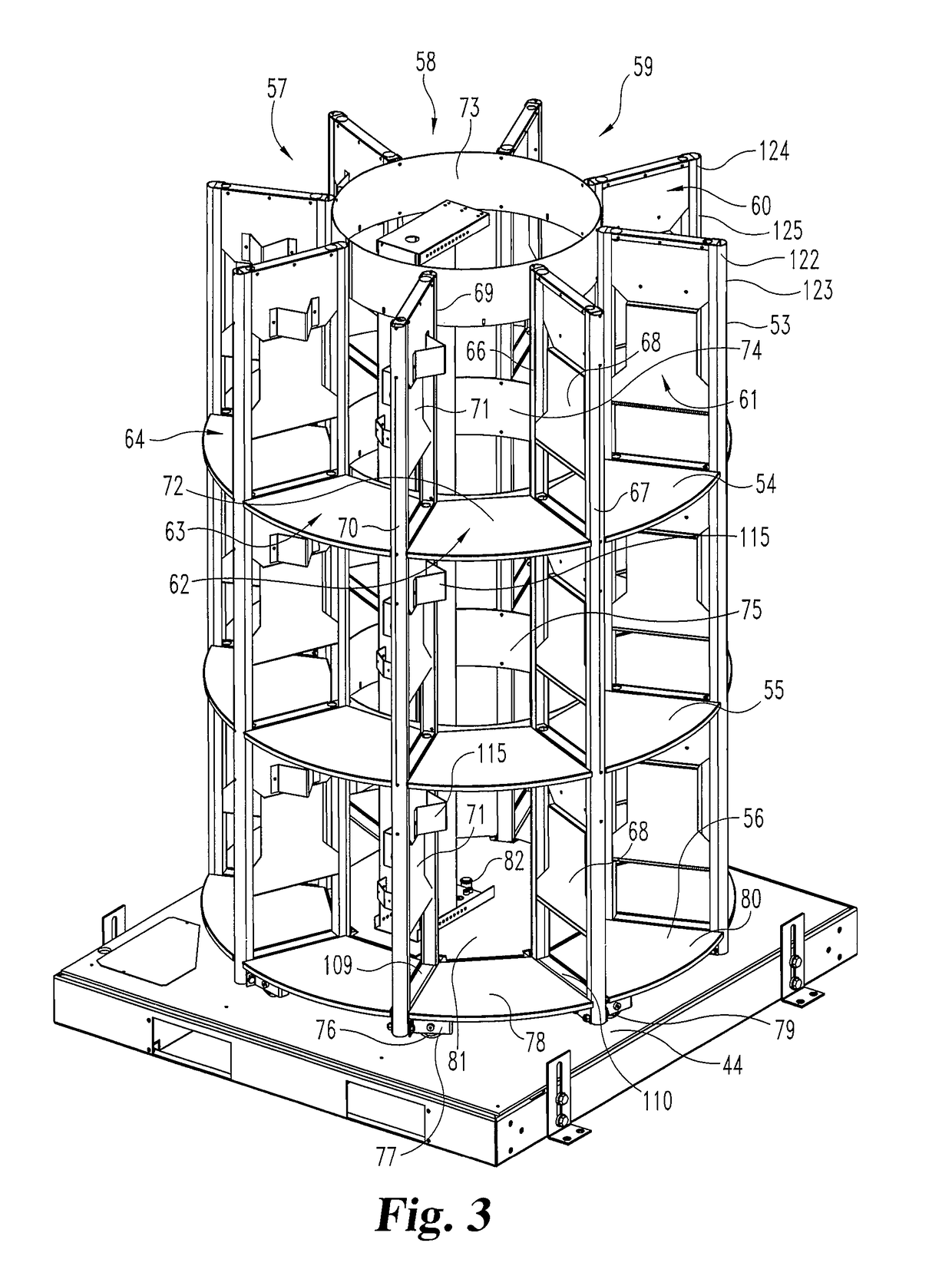 Self-serve kiosk with rotatable container carousel