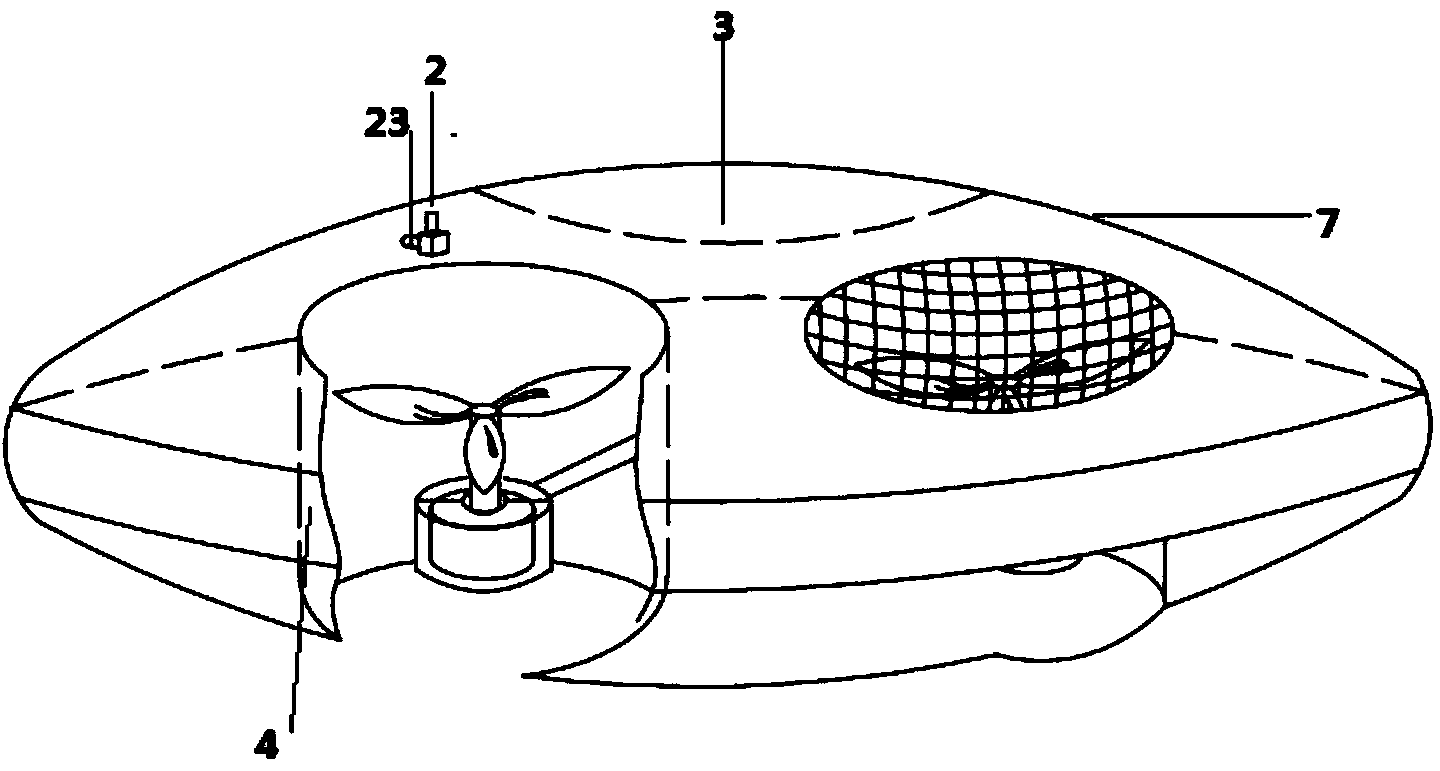 Multi-rotor wing robot in liquid medium