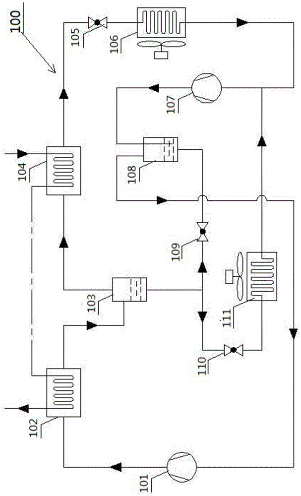 Dual-temperature condensing two-stage compression heat pump system