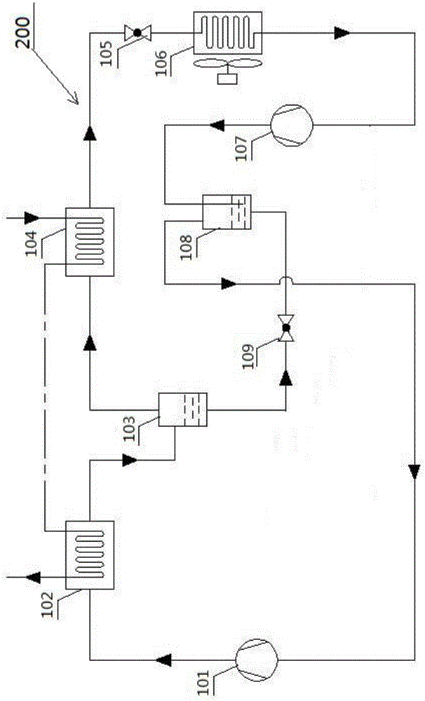 Dual-temperature condensing two-stage compression heat pump system