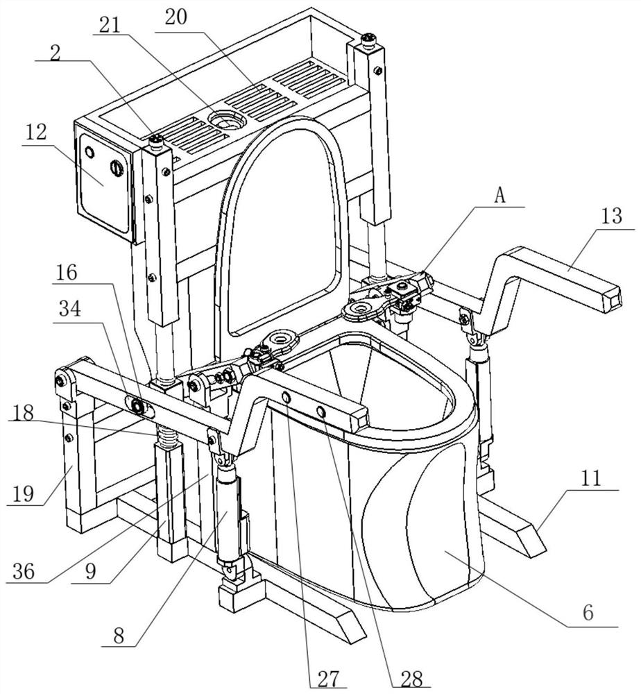 Crank-type squatting and standing-up auxiliary device and closestool