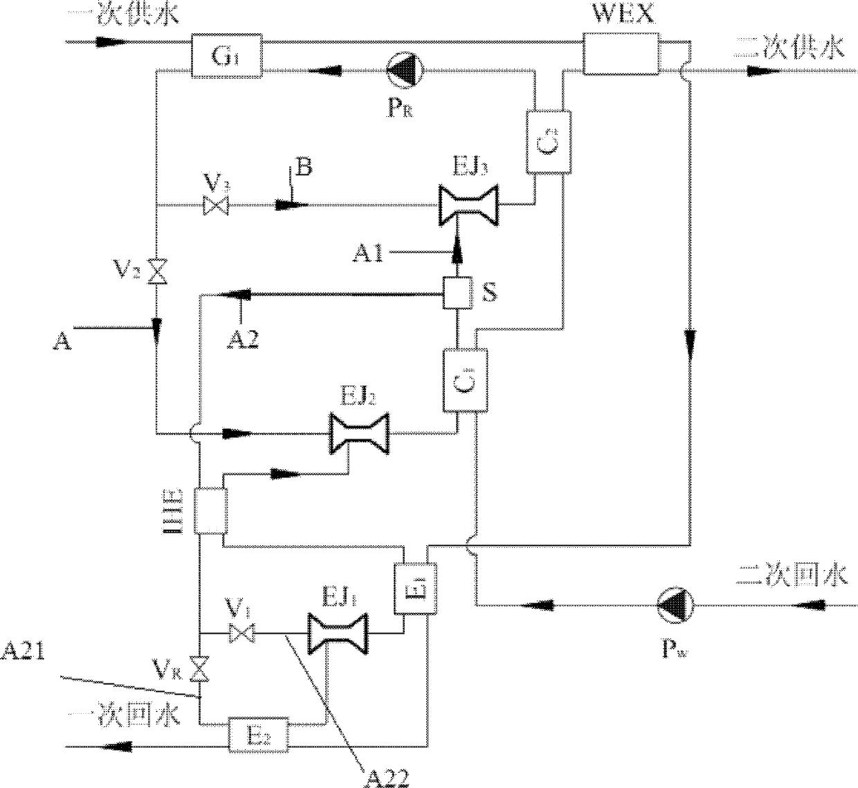 High-efficiency jetting type heat exchange machine set