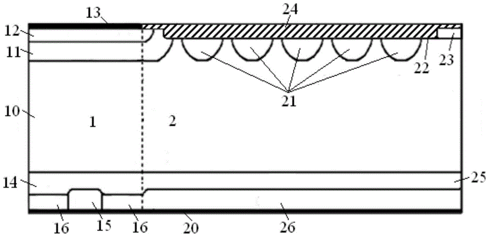 A high-voltage fast soft recovery diode and its preparation method