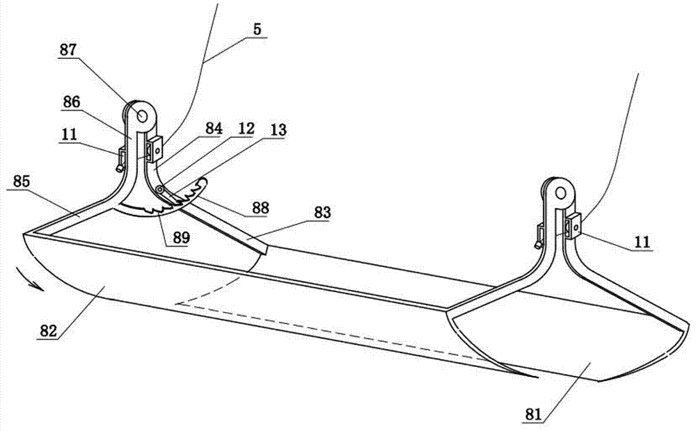 Combined shovel type patient transfer hanger