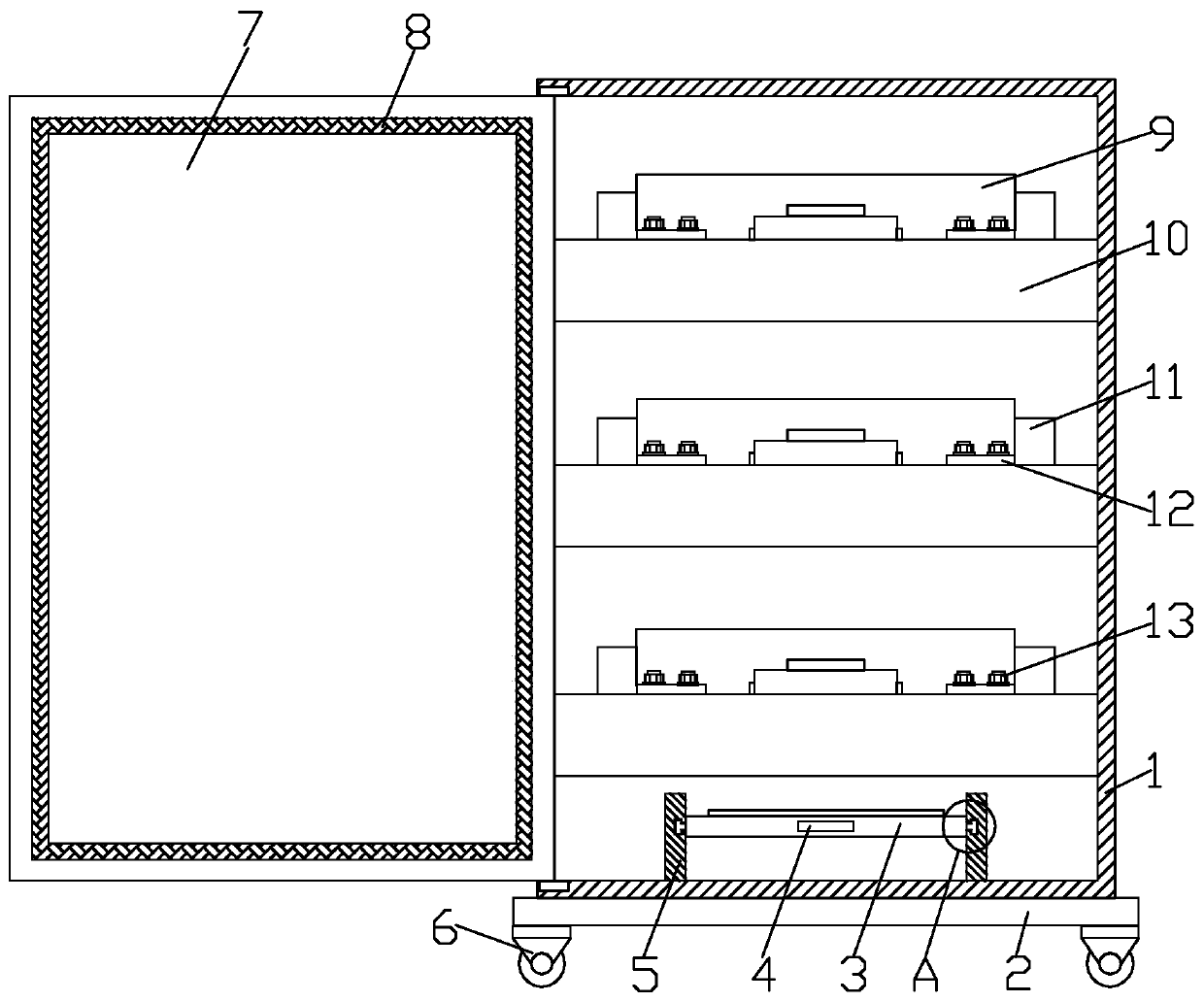 Sculpture storage device having protection function