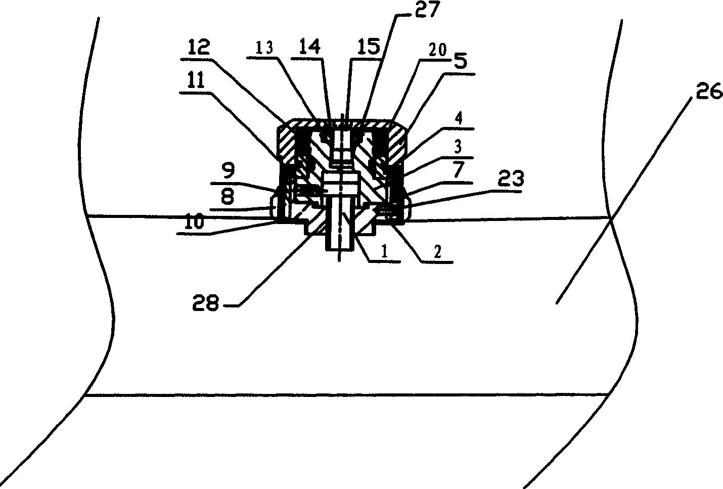 Knob of adjusting optical axis of sighting telescope