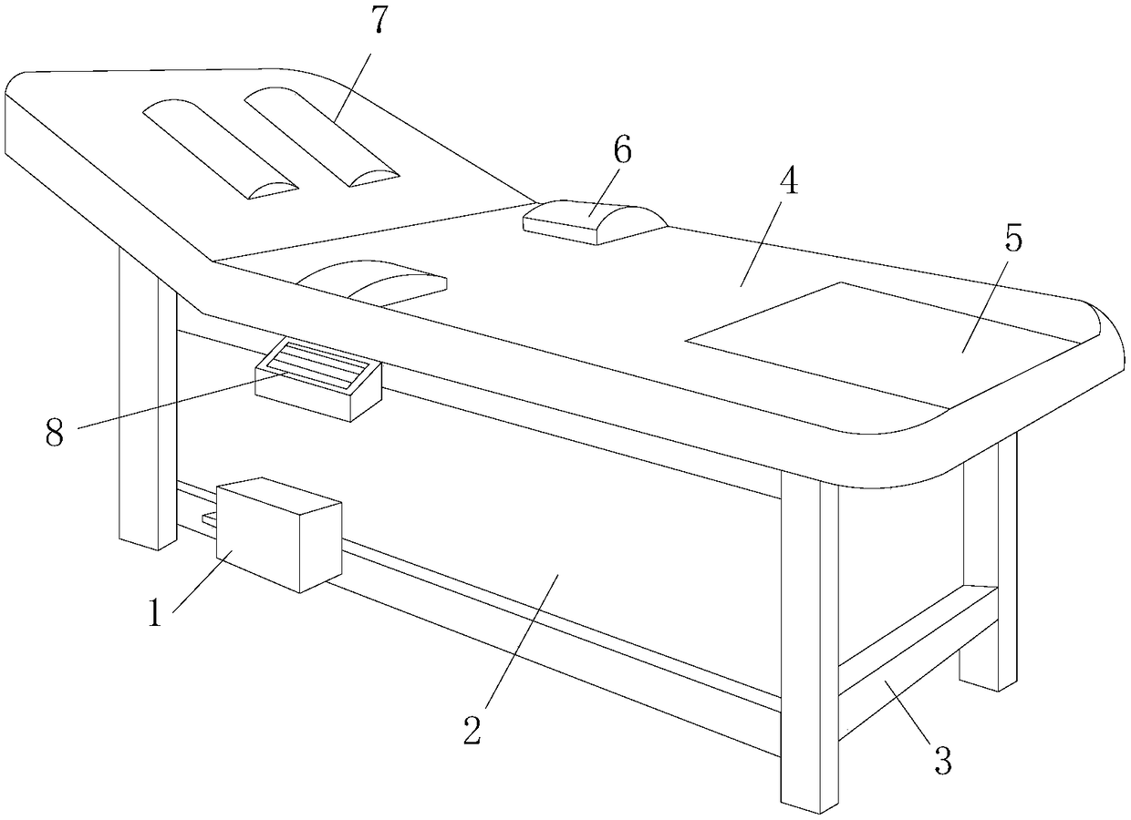 Beauty bed with massage and beauty functions