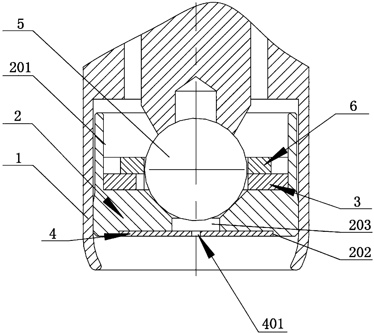 Single-hole atomizing injector and post atomizing structure thereof