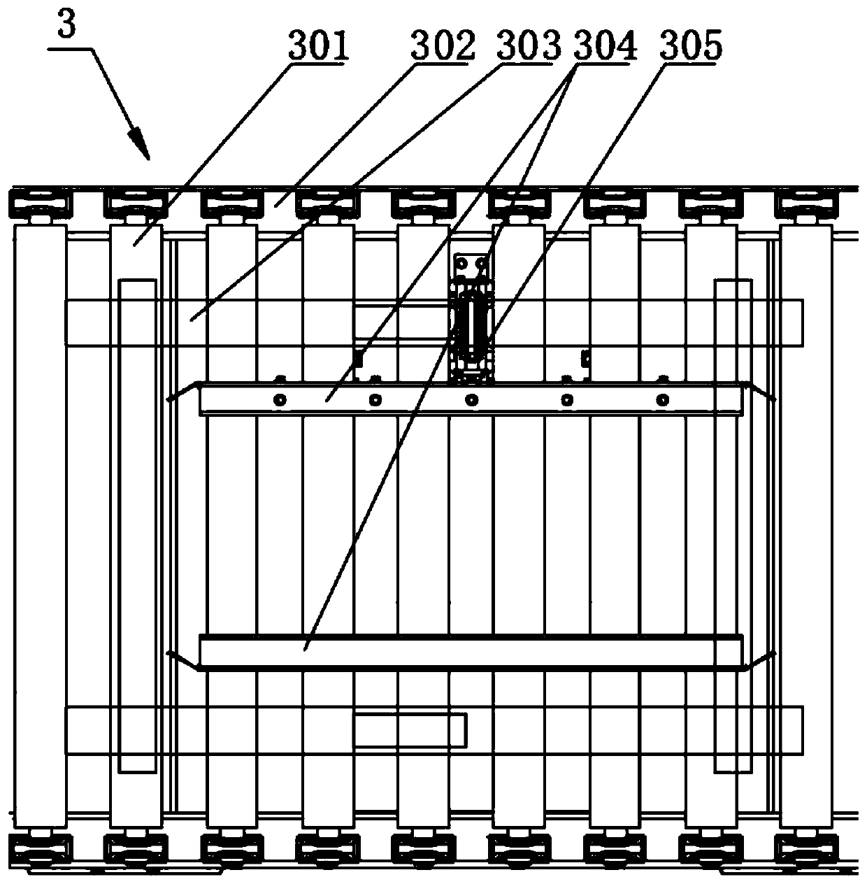 Fixed length silicon steel coil stacking device