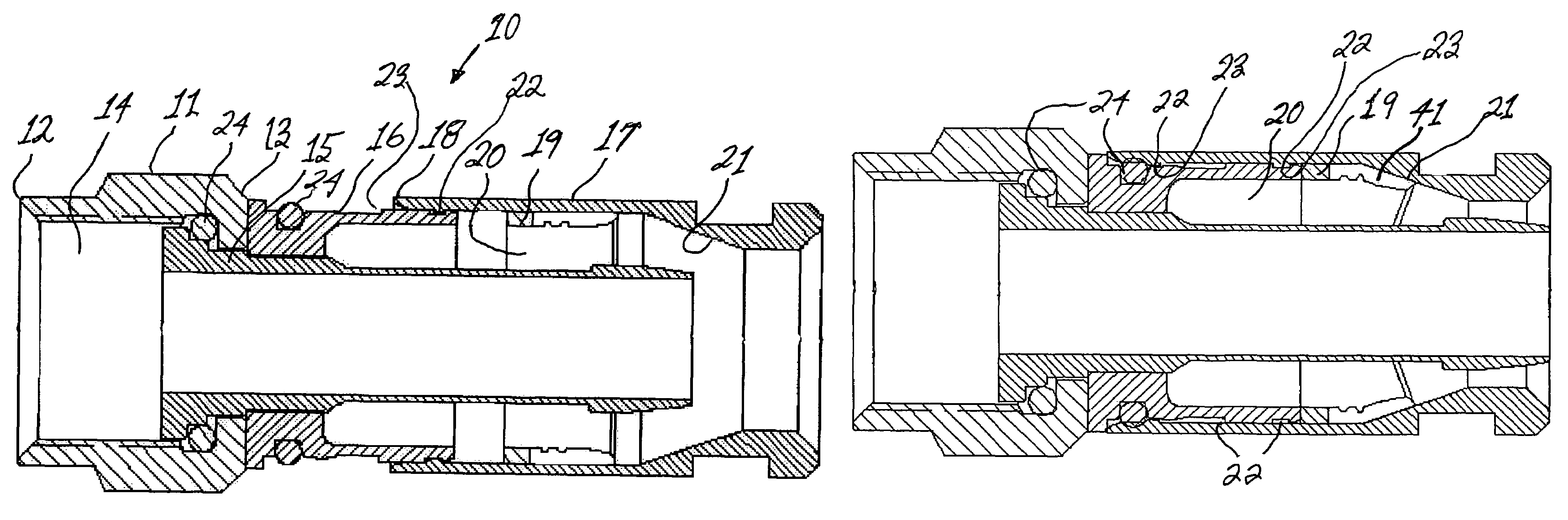 Coaxial cable connector with replaceable compression ring