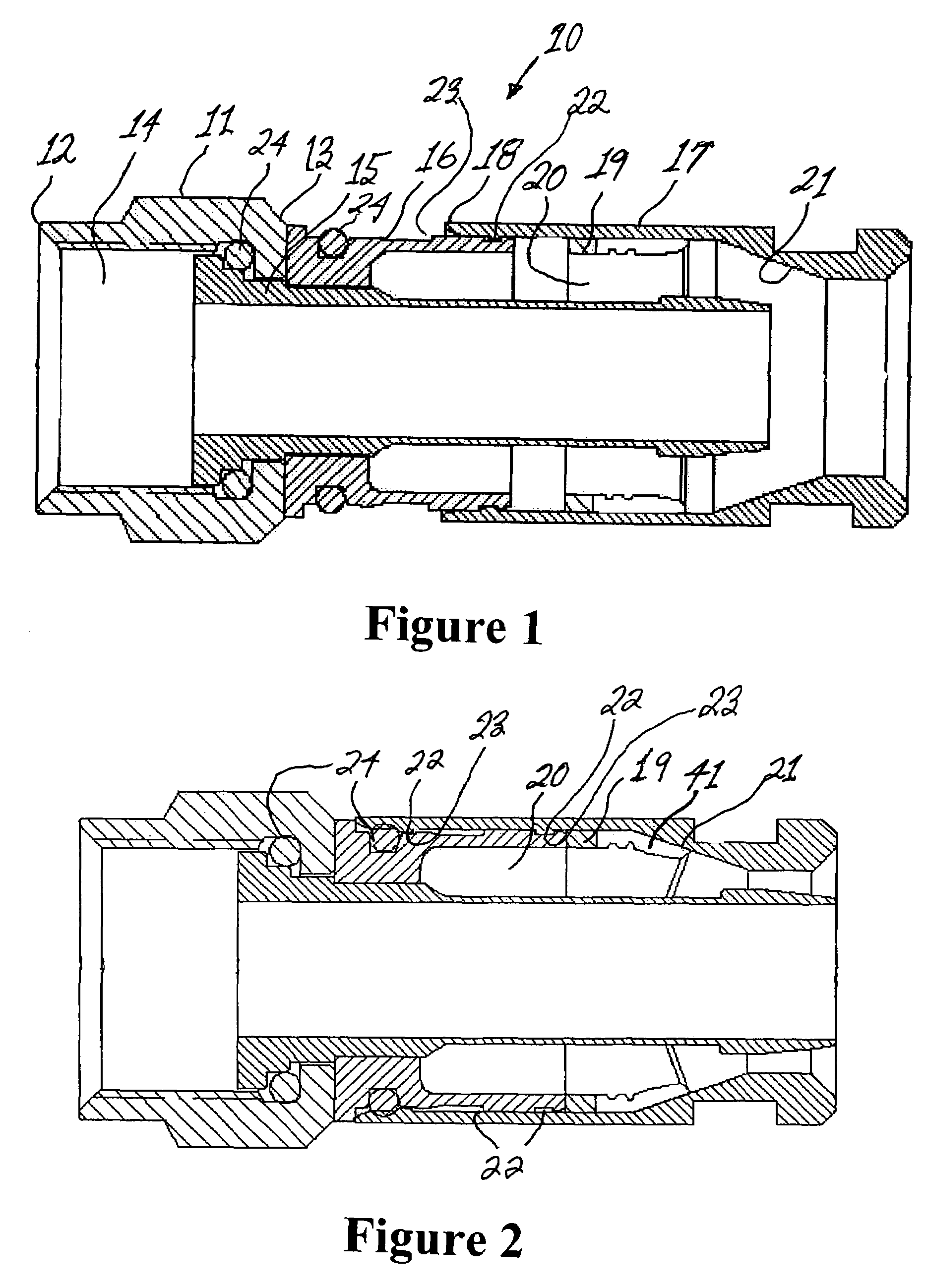 Coaxial cable connector with replaceable compression ring