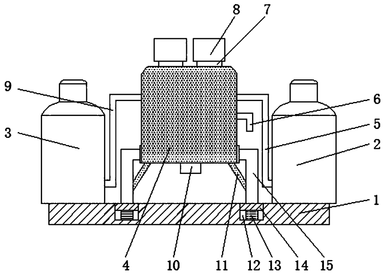 Three-stage reverse centrifuging extracting device for pharmacy