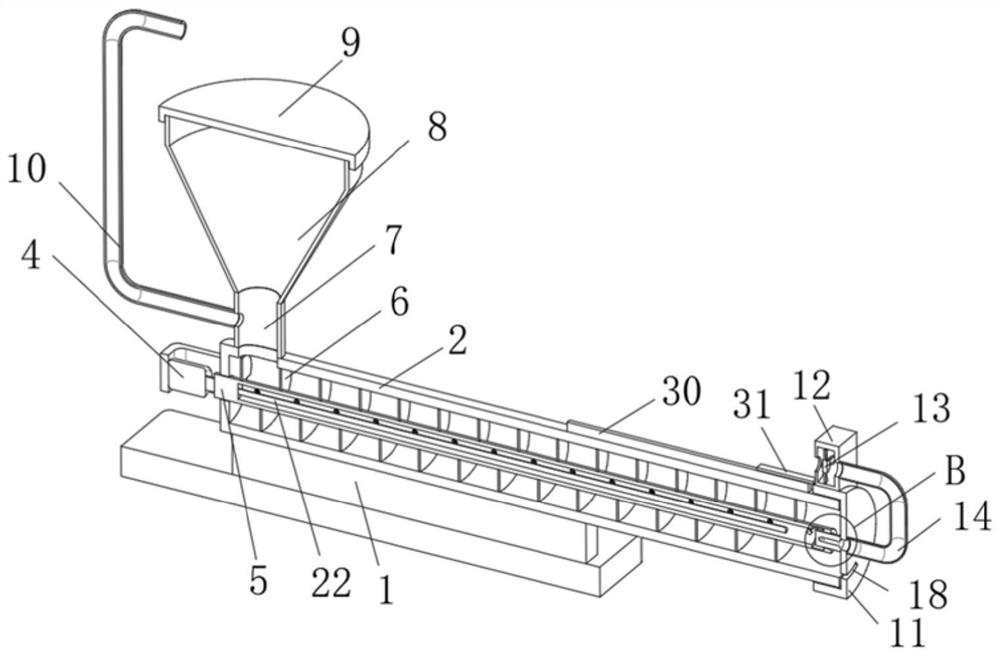 Rare earth feed liquid feeding and conveying device for rare earth separation and extraction