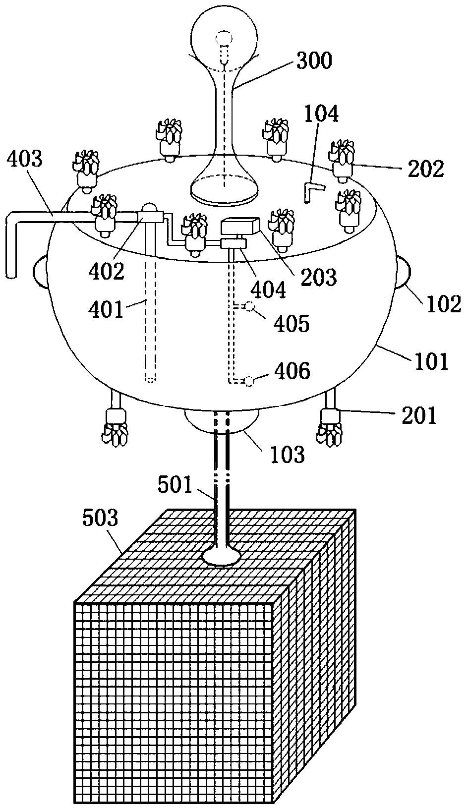 A kind of wind power and current power generation buoy that can be used for seawater desalination