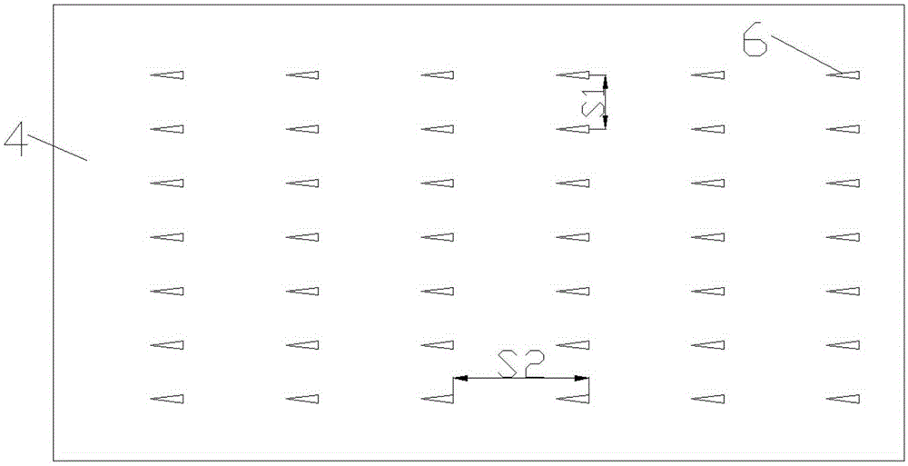 Triangular protruding stab plate-fin heat exchanger