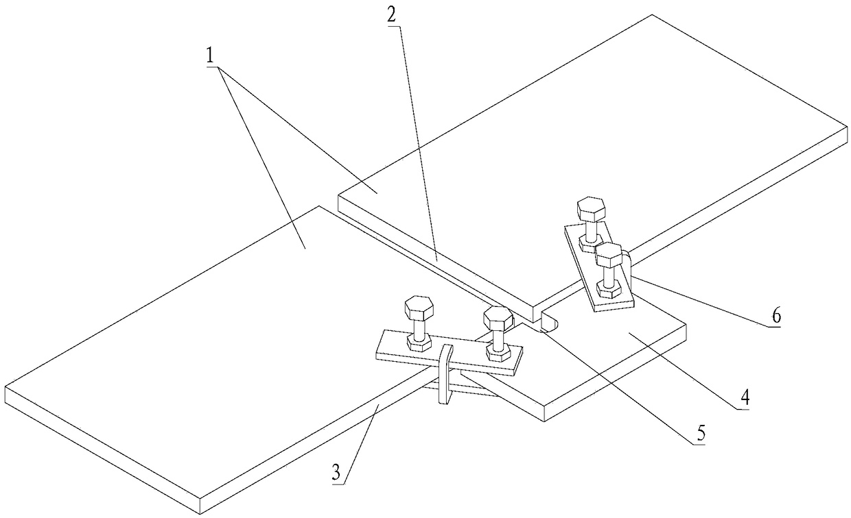 Connection auxiliary structure for metal splicing plate, and connection method for metal splicing plate