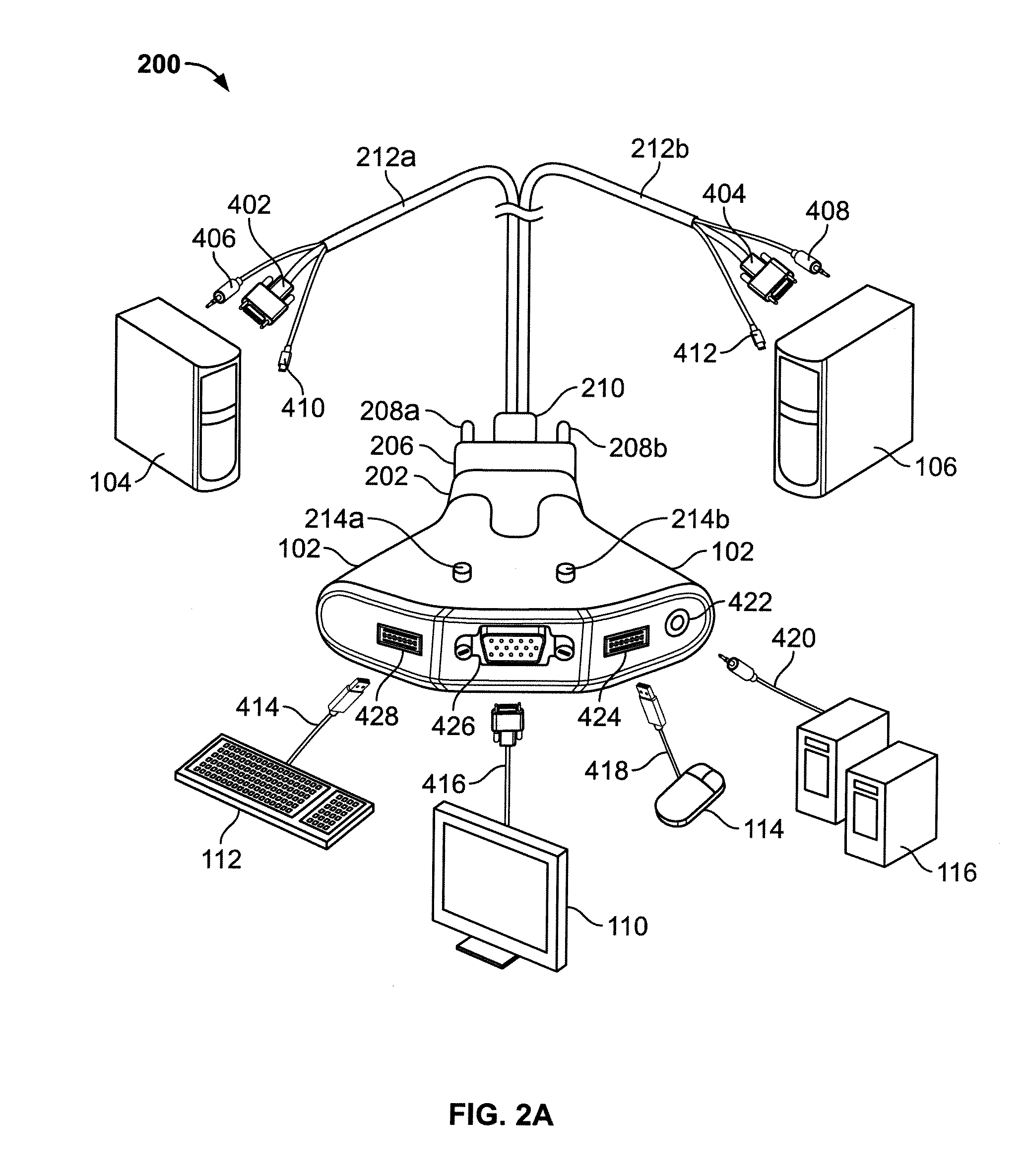 Apparatus for managing multiple computers with a cartridge connector