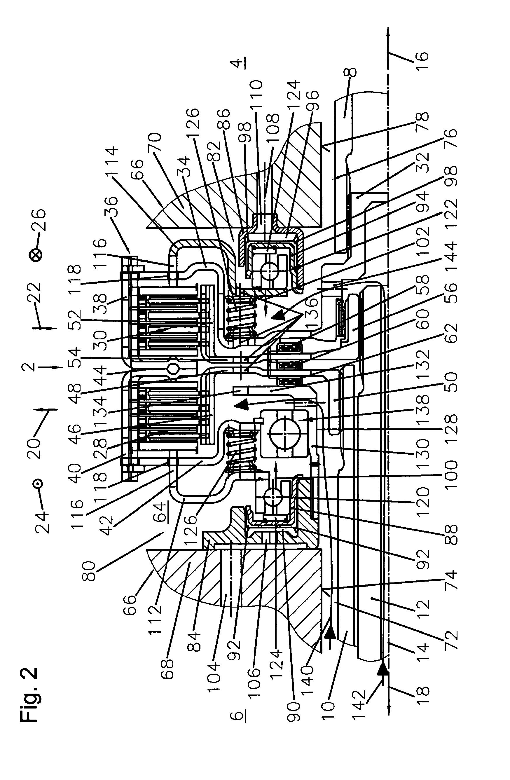 Parallel double clutch device and drivetrain having a parallel double clutch device of said type