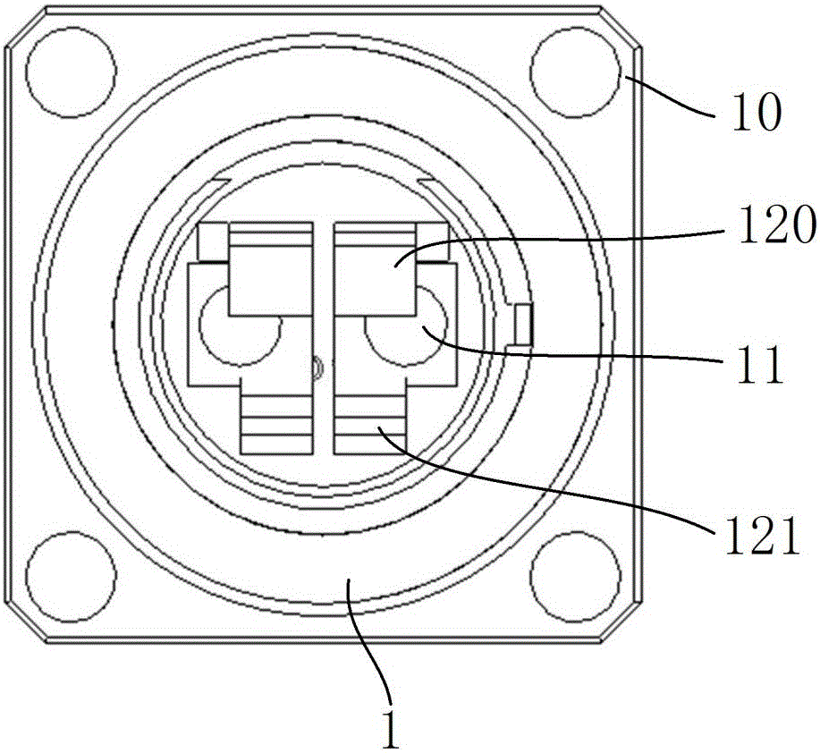 Connector, printed board assembly and wafer assembly