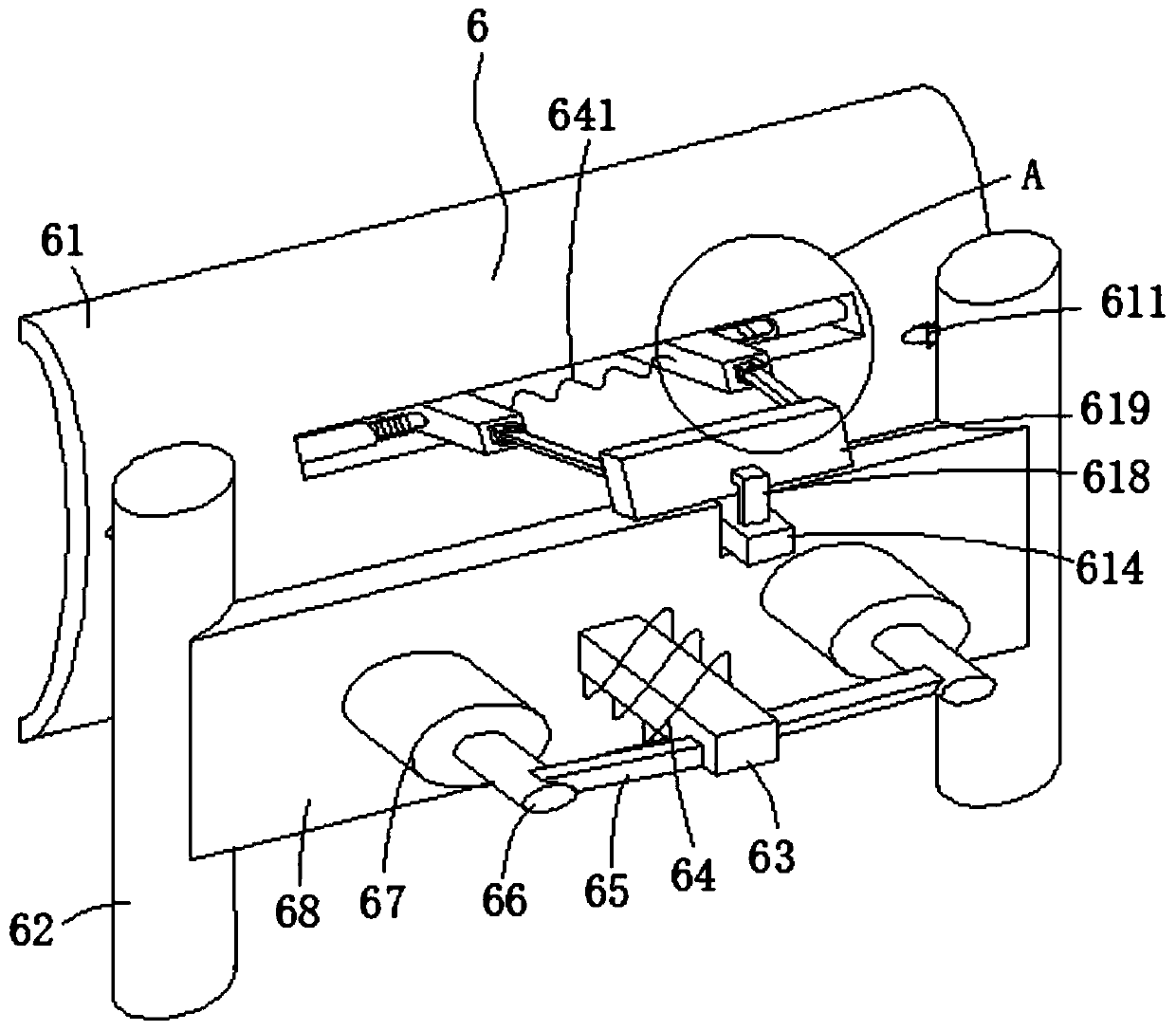 Noise reduction device for front shaft forge piece feeding workshop section of intermediate frequency heating furnace