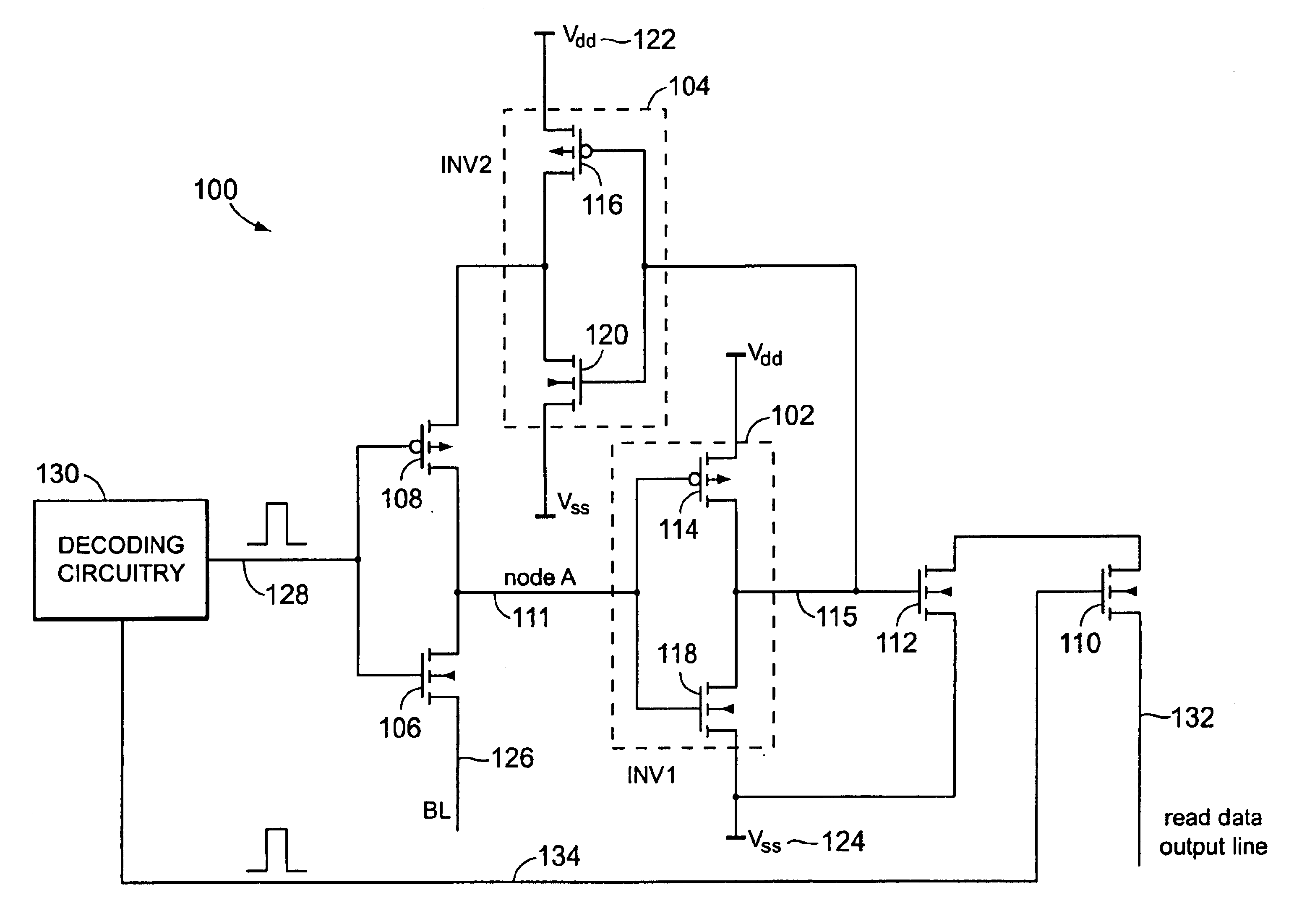 Pulse driven single bit line SRAM cell