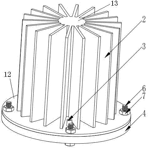 Heat dissipation method and device for integrated heat pipe of large-power LED