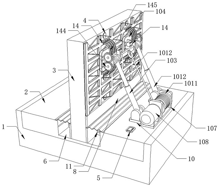 Intelligent anti-inclination correction device for cultural relic building strip foundation brick wall and construction method thereof